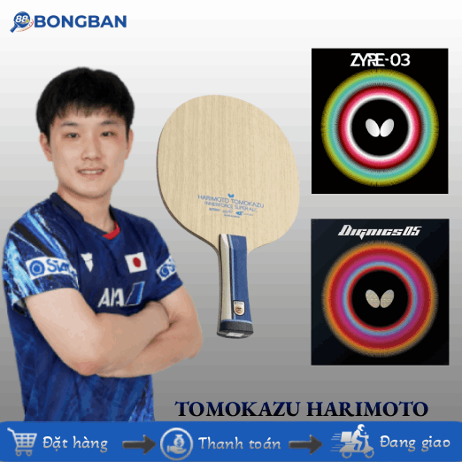 Cốt vợt & Mặt vợt Tomokazu Harimoto